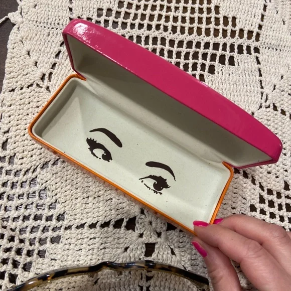 KATE SPADE SHIRA SUNGLASSES TORTOISE GOLD GLITTER CAT EYE WITH CASE - Picture 11 of 16